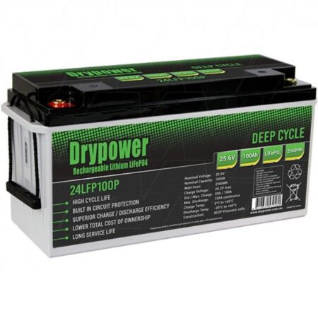 DryPower 24V 100Ah 2560Wh LiFePO4 Battery