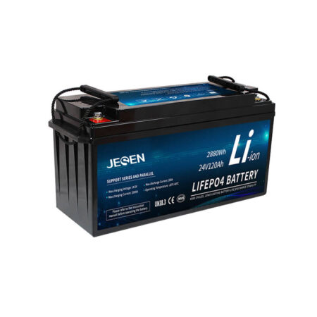 JESEN 24V 120Ah 2880Wh LiFePO4 Lithium Ion Battery